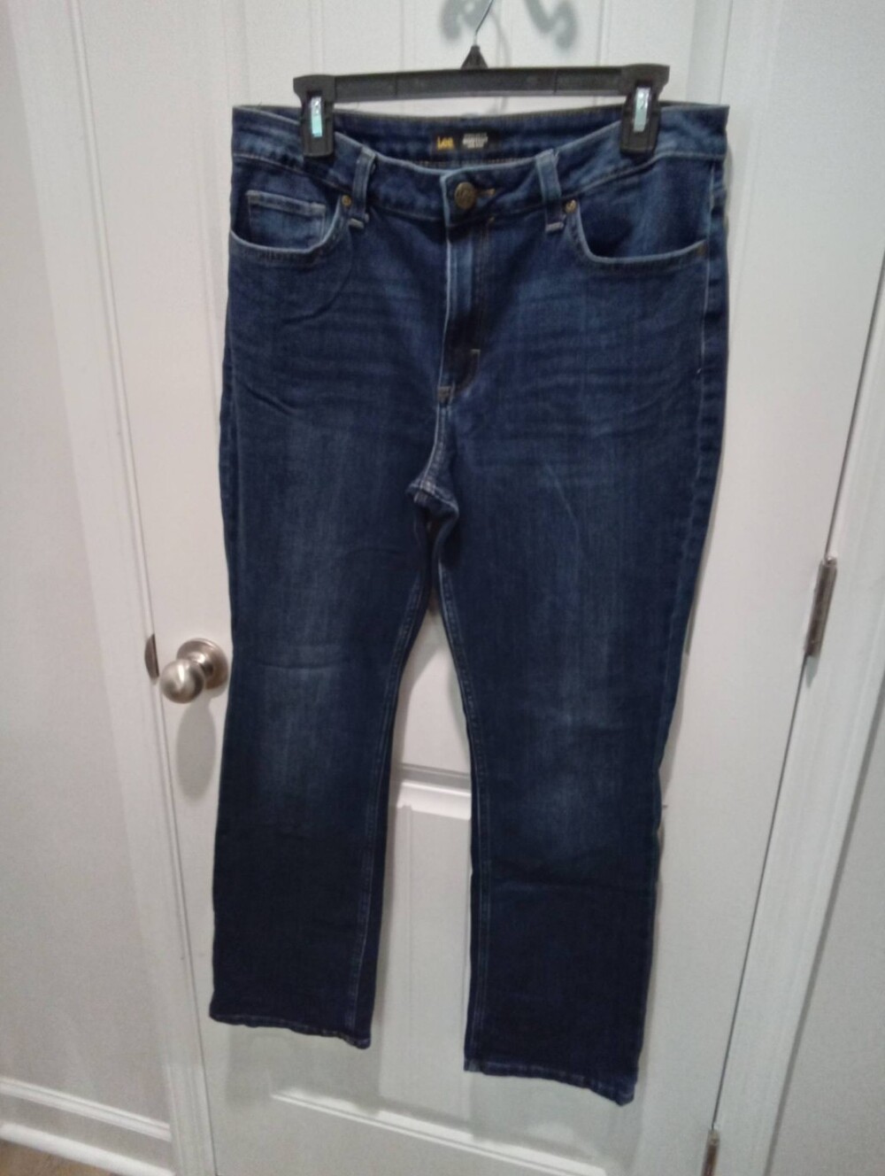Lee Plus Sz 14 Regular Fit Mid-Rise Bootcut Classic Dark Denim Blue Jeans 30.5"